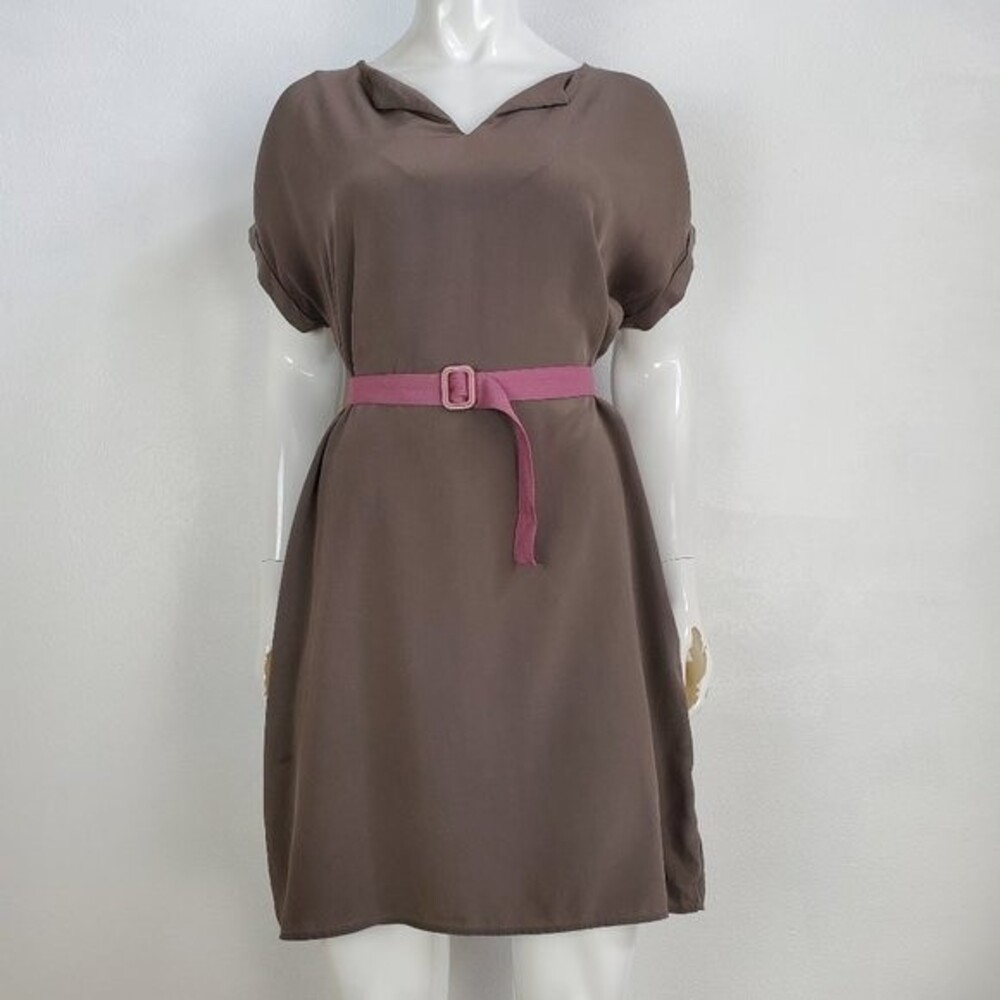 Cynthia Rowley Brown Silk Shift Dress